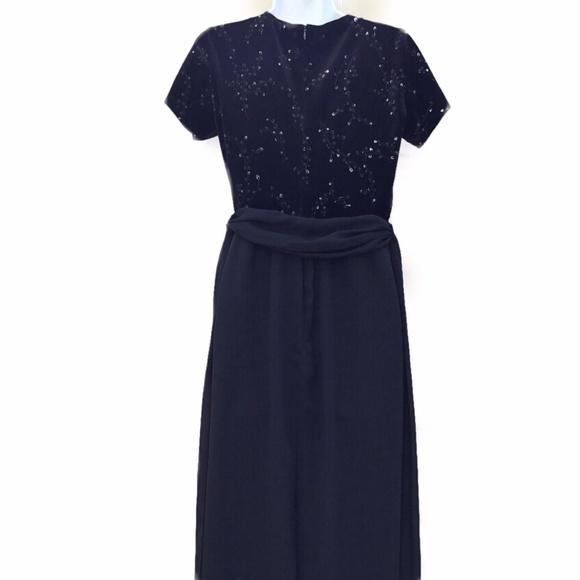 Vintage CDC Black Embroidered Sheer Panel Jumpsuit - Picture 3 of 7